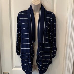 Navy and White Striped Cardigan -  Backless Brand